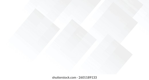 White and Gray Overlapping Triangular Geometric Technology-Inspired Background with Randomly Arranged Transparent Rectangles and Subtle Web-Like Layers for a Minimalist and Modern Presentation Design
