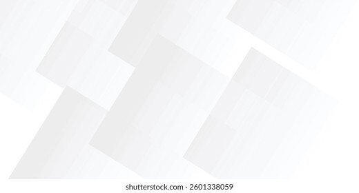 White and Gray Overlapping Triangular Geometric Technology-Inspired Background with Randomly Arranged Transparent Rectangles and Subtle Web-Like Layers for a Minimalist and Modern Presentation Design
