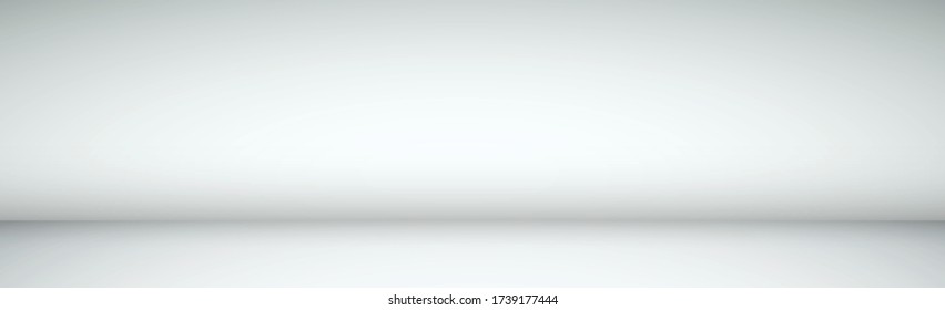 White with gray panoramic studio background with white glow - Vector