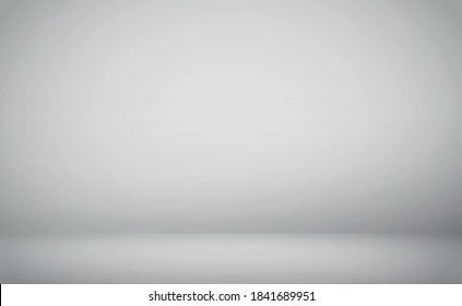 Blanco con fondo de estudio panorámico gris con brillo blanco - Vector