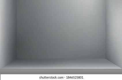 White with gray panoramic studio background with white glow - Vector