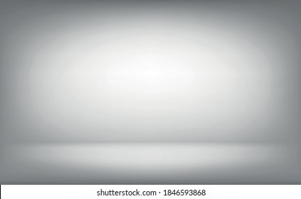 White with gray panoramic studio background with white glow - Vector
