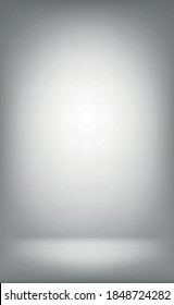 White with gray panoramic studio background with white glow - Vector