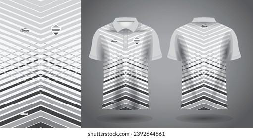 white and gray polo sport sublimation jersey template