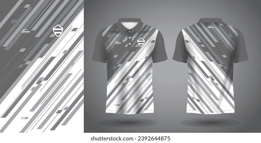 white and gray polo sport sublimation jersey template