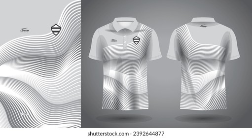 white and gray polo sport sublimation jersey template