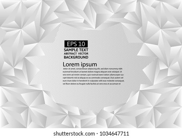 White and gray polygon abstract vector background with copy space, Vector illustration