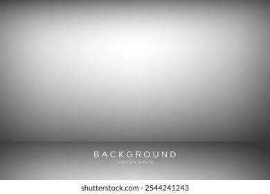 Weißer grauer Raumgradient-Hintergrund für Produktdarstellung, Vektordesign