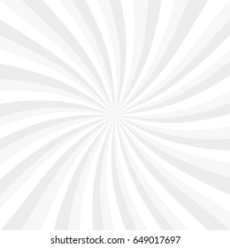 White and gray rotating rays background, vector fond