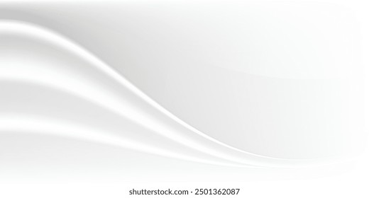 White gray satin texture that is white silver fabric silk panorama background with beautiful soft blur pattern natural.