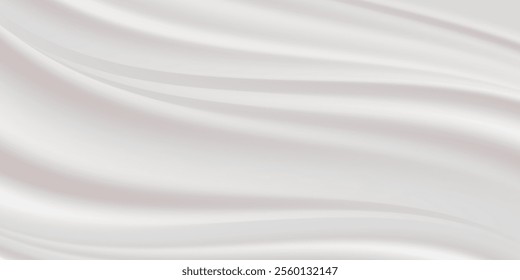 White gray satin texture that is white silver fabric silk panorama background with beautiful soft blur pattern natural.