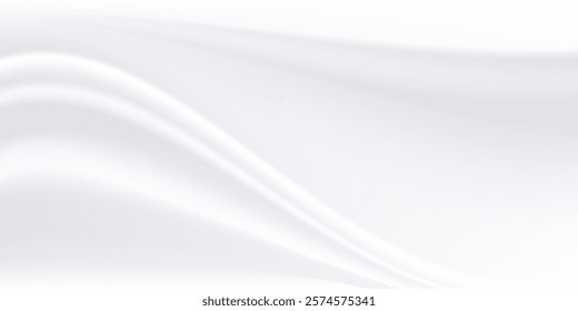 White gray satin texture that is white silver fabric silk panorama background with beautiful soft blur pattern natural.