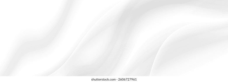 White gray satin texture that is white silver fabric silk panorama background with beautiful soft blur pattern natural.eps10