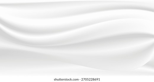 Textura de cetim cinza branco que é fundo de panorama de seda de tecido prata branco com belo padrão de desfoque suave natural.
