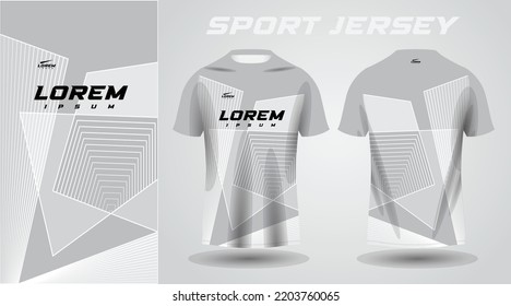 diseño jersey deportivo de camisa blanca y gris