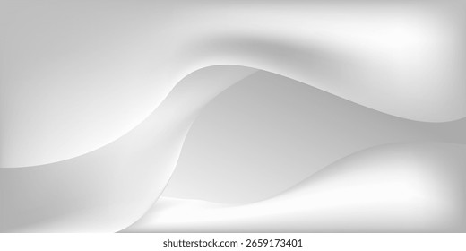 white and gray smooth wave liquid abstract background. texture white pattern. vector illustration