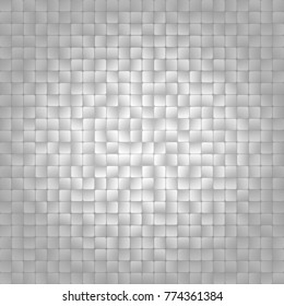 White and gray squared mosaic. Vintage mosaic background. Abstract square design. Vector illustration.