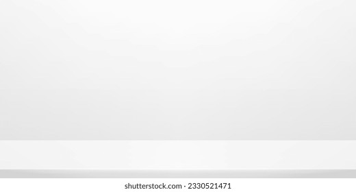 White and Gray studio room background. White and Gray studio room background. Graphic art design. For backdrop, wallpaper, background. Vector illustration.