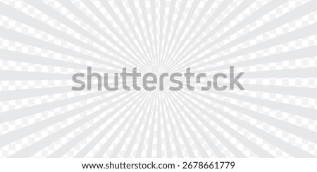White and gray sun ray pattern design. Vintage sun ray illustration with swirling lines.