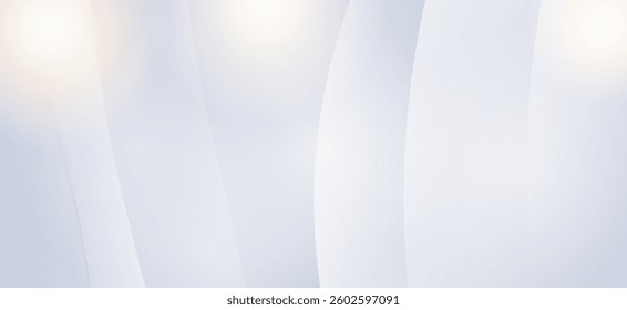 The white and gray tones create a calm and clean atmosphere. The soft curves create a sense of natural movement and flow.