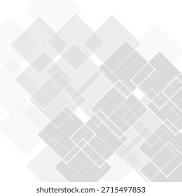 White and gray transparent square abstract background design vector