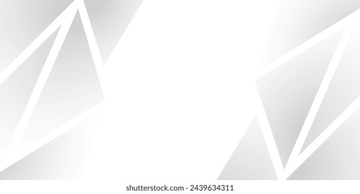 Fondo de forma de triángulo blanco y gris con espacio en blanco para texto y mensaje. ilustración vectorial	
