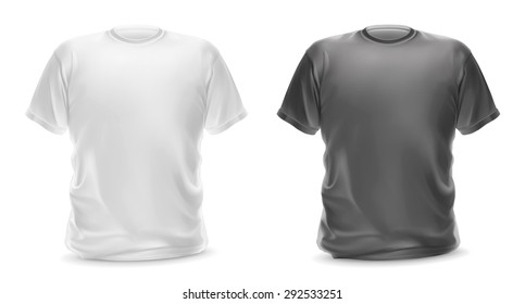 White and gray t-shirt, vector isolated object