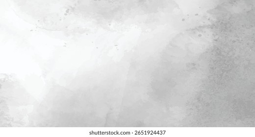 White and Gray Watercolor Background with Cloudy Distressed Texture and Marbled Grunge for Vintage Abstract Painted Design