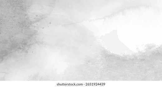 White and Gray Watercolor Background with Cloudy Distressed Texture and Marbled Grunge for Vintage Abstract Painted Design