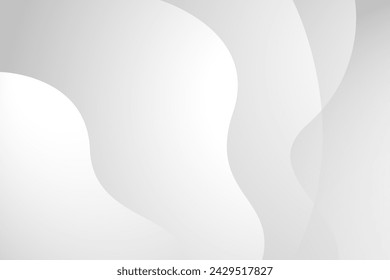 White and gray wave color abstract background. Vector illustration