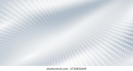 White gray wave light technology texture background dots. Abstract grey wave background poster with dynamic. 