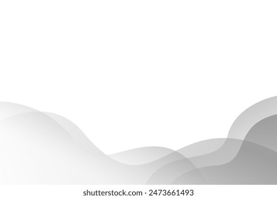 White and gray wave overlap color abstract background. Vector illustration	