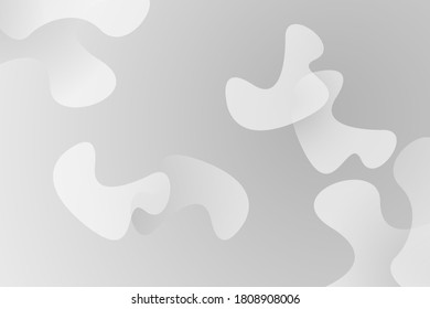 White and Gray wavy geometric background. Modern template trendy gradient shapes composition. Vector illustration