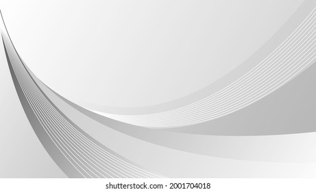 white and gray wavy line background. banner design vector