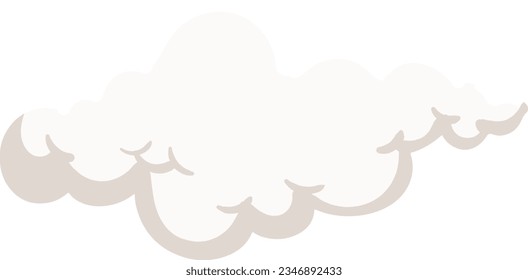 White Grayish Fluffy Cloud Element