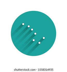 White Great Bear constellation icon isolated with long shadow. Green circle button. Vector Illustration