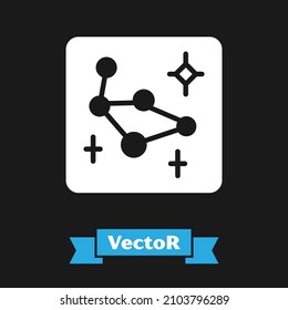 White Great Bear constellation icon isolated on black background.  Vector