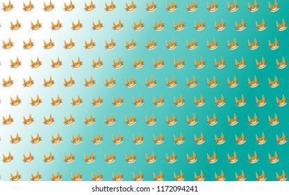 White and green background With the cute face of the cat smiling orange.