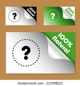 white and green background with elements of the 100% natural for your design