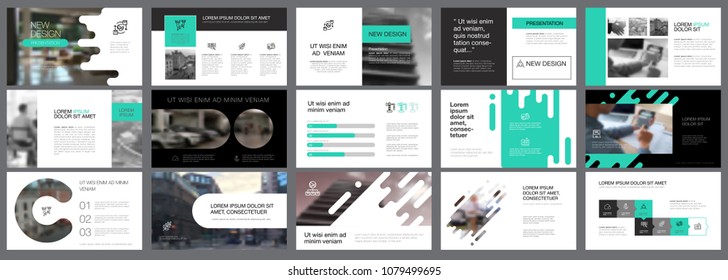 White, green and black infographic elements for presentation slide templates. Business and new project concept can be used for corporate report, advertising, leaflet layout and poster design
