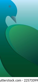 white green blue gradient background with bird illustration