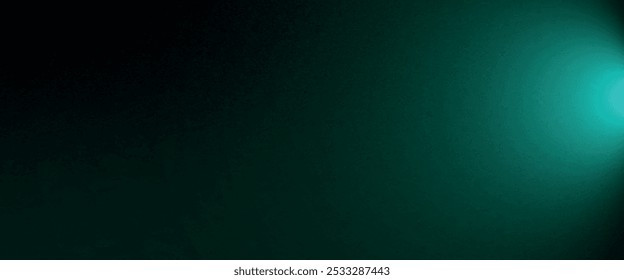 Gradiente borroso verde blanco sobre fondo granulado oscuro, punto de luz brillante, espacio de copia.eps10