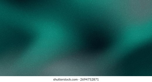 Gradiente borroso verde blanco sobre fondo granulado oscuro, punto de luz brillante, espacio de copia
