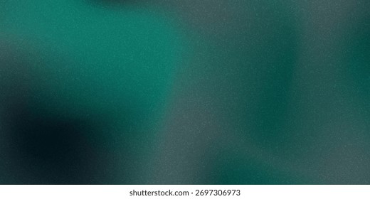 Gradiente borroso verde blanco sobre fondo granulado oscuro, punto de luz brillante, espacio de copia
