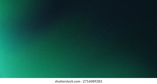 Gradiente borroso verde blanco sobre fondo granulado oscuro, punto de luz brillante, espacio de copia