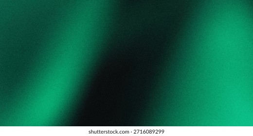 Gradiente borroso verde blanco sobre fondo granulado oscuro, punto de luz brillante, espacio de copia