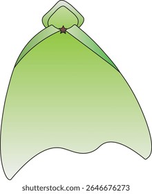 White Green Cape Cloak Vector
