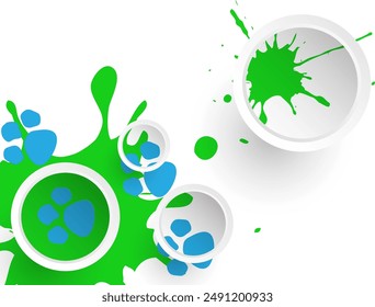 White green circle abstract background, editable.