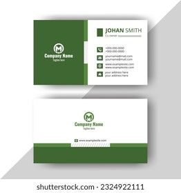 White and Green creative modern minimal name card and business card template