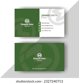 White and Green Creative, moderne minimale Namenskarte und Vorlage für Visitenkarten